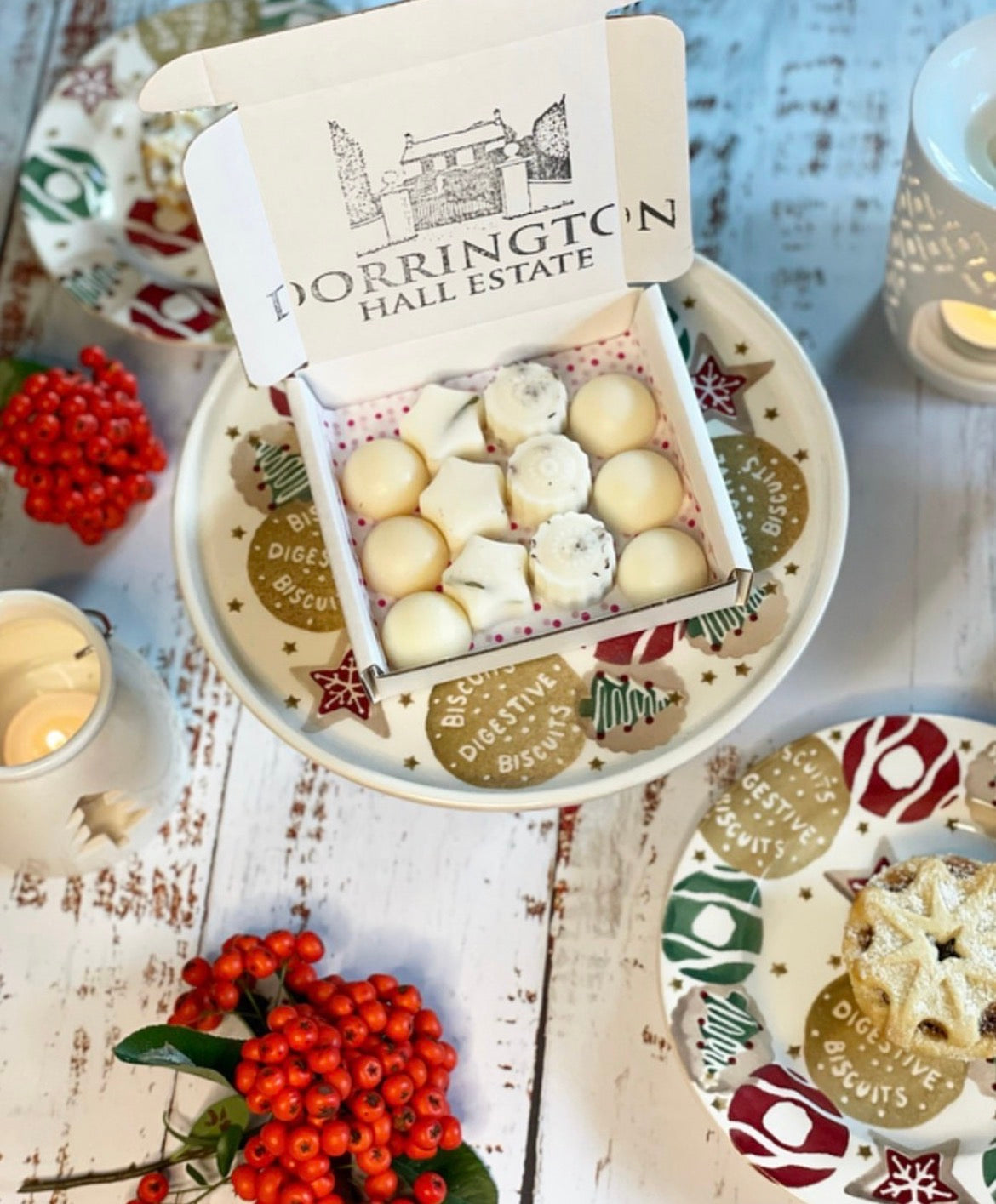 Christmas botanical soy wax melt selection box by Dorrington Hall Estate